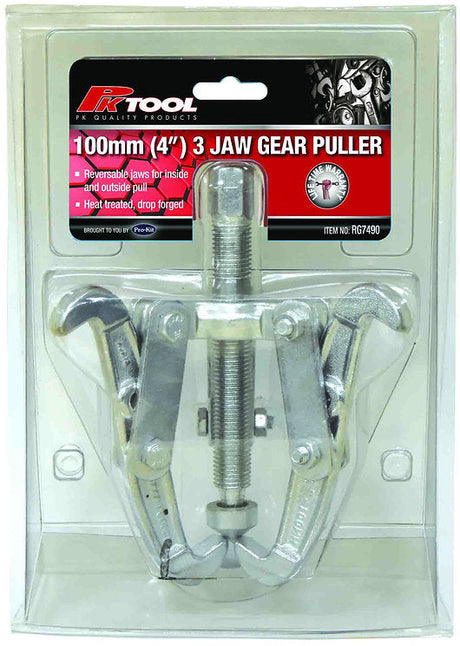 3 Jaw Gear Puller 150mm (6”), 100mm (4”), 75mm (3”), - PKTool 100mm