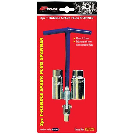 3 Pieces 3/8” DR T-Handle Spark Plug Spanner Set - PKTool