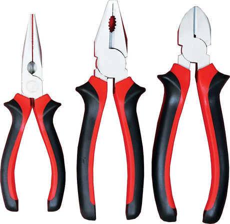 3 Pieces Combo Plier Set Long Nose, Side Cutter & Combination - PKTool | Universal Auto Spares