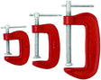 3 Pieces Mini G-Clamp Set Heavy Duty Steel Frame, Quick Adjustment - PKTool