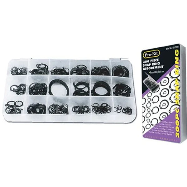 300 Piece Retaining & Snap Rings Assortment- PKTool