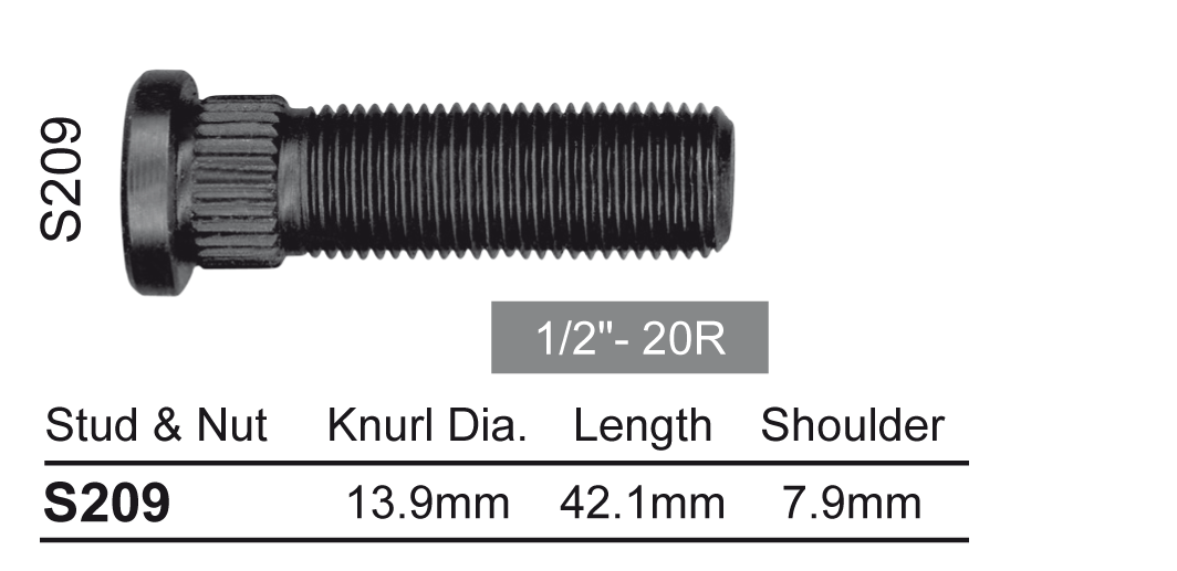 Wheel Stud S209 - Nice Products | Universal Auto Spares