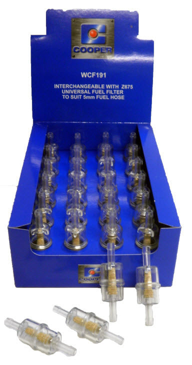 Plastic In-Line Fuel Filter Z675 Mini (5mm) WCF191 - Wesfil