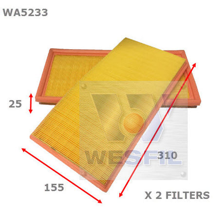 Air Filter A2026 Fits Mercedes WA5233 - Wesfil