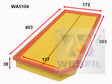 Air Filter A1640 Fits VW/Audi WA5104 - Wesfil