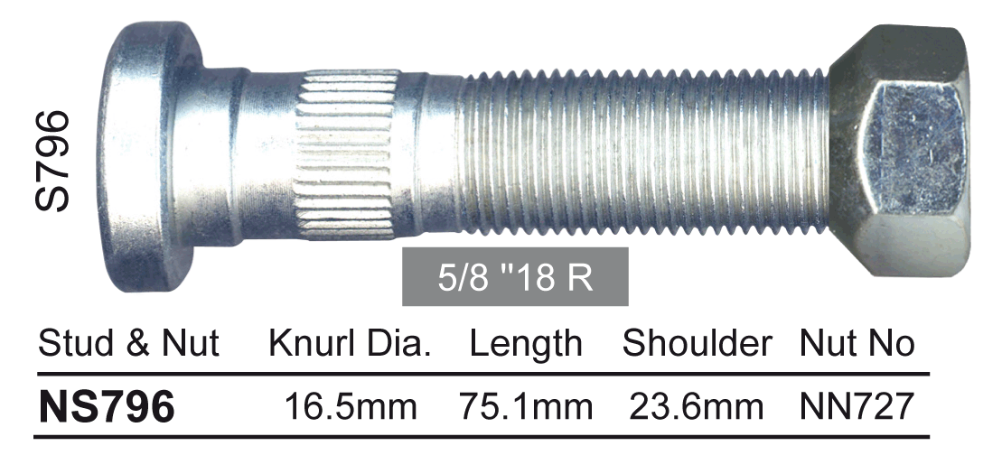 Stud & Nut NS796 - Nice Products | Universal Auto Spares