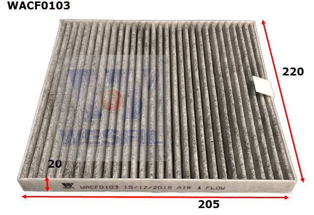 Cabin Filter RCA288P Fits Great Wall WACF0103 - Wesfil
