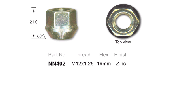 Wheel Nut NN402 - Nice Products | Universal Auto Spares