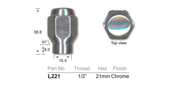 Wheel Nut L221 - Nice Products | Universal Auto Spares