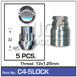Lock Nuts (5) Nuts C4-5LOCK - Nice Products | Universal Auto Spares