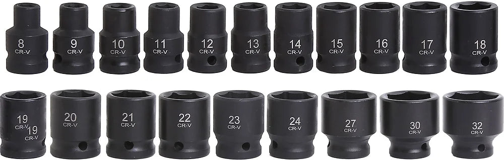 35pc 1/2” Dr 6pt Short & Deep Impact Socket Set - PKTools
