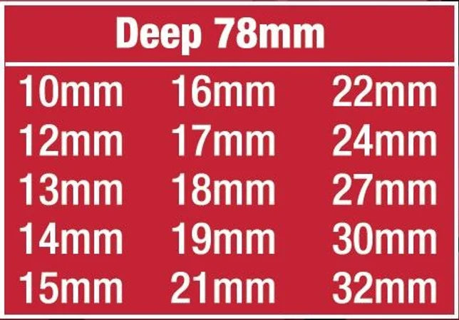 35pc 1/2” Dr 6pt Short & Deep Impact Socket Set - PKTools