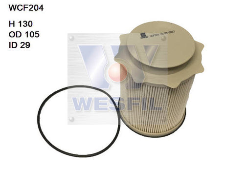 Diesel Fuel Filter Fits Dodge WCF204 - Wesfil