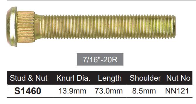 Long wheel stud S1460-100 - Nice Products | Universal Auto Spares