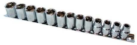 13 Piece Chrome Plated Drop Forged Socket Set With Holder Tray - Tool King | Universal Auto Spares