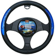 Steering Wheel Cover 38cm Black With Blue Stamped Raised Pattern - PC Procovers