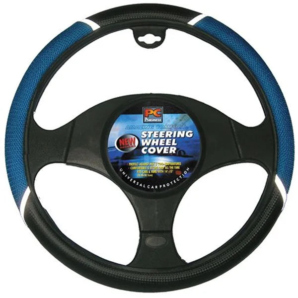Steering Wheel Cover 38cm Breathe Free Anti-Slip Blue - PC Procovers