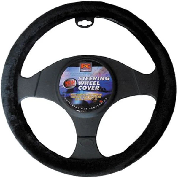 Steering Wheel Cover 38cm Fur Feel Black - PC Procovers