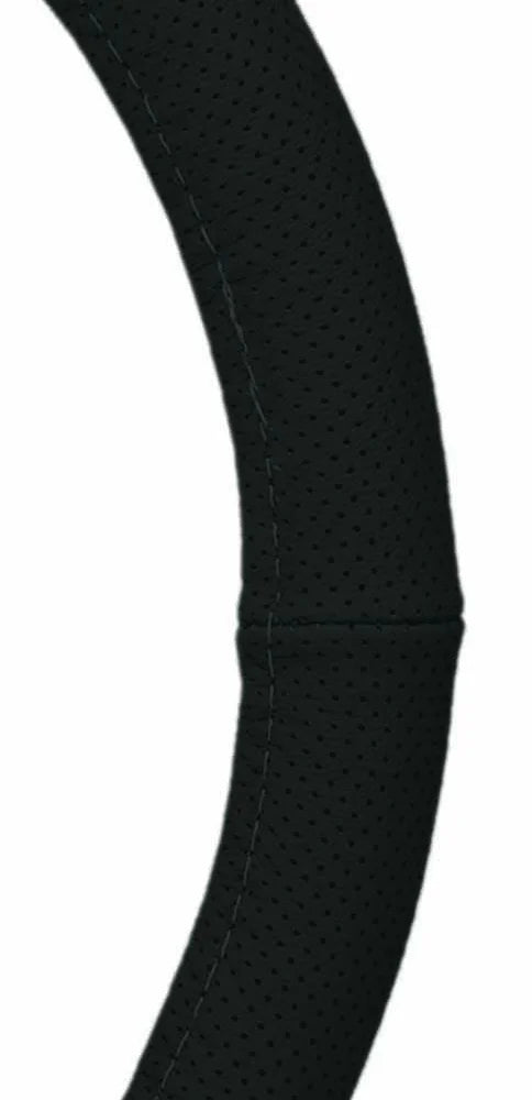 Steering Wheel Cover 38cm Genuine Leather Perforated Black - PC Procovers