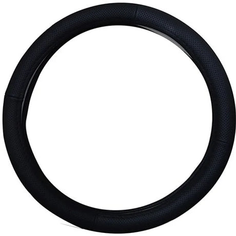 Steering Wheel Cover 38cm Genuine Leather Perforated Black - PC Procovers