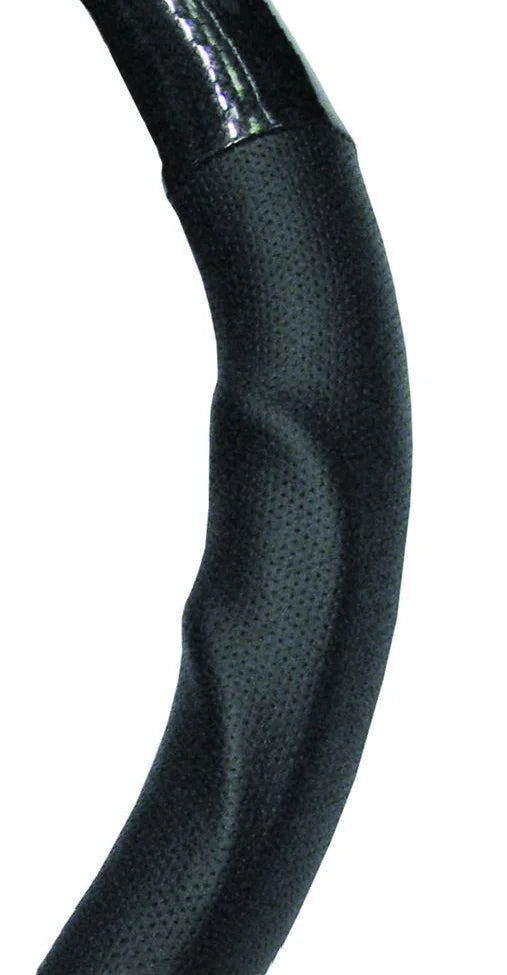Steering Wheel Cover 38cm Leather Feel, Raised Grip & Carbon Inserts Black - PC Procovers