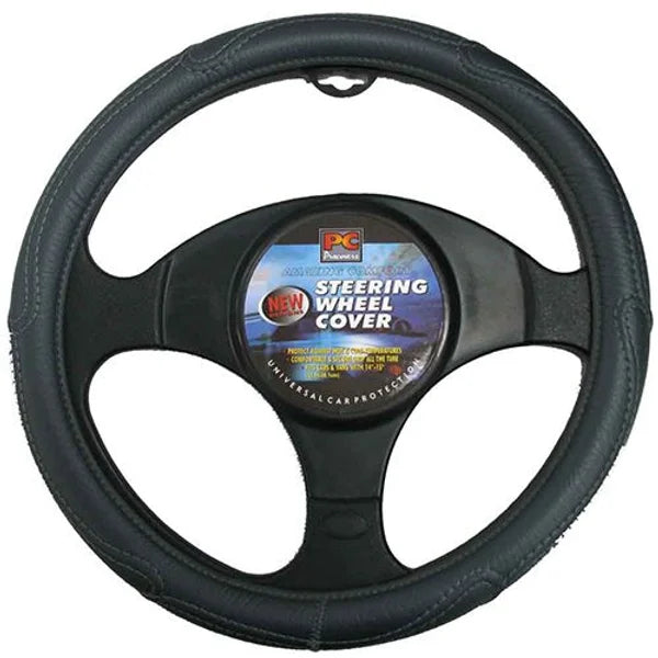 Steering Wheel Cover 38cm Rough Leather Look Grey - PC Procovers