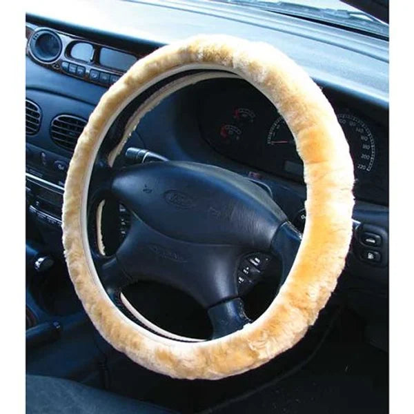 Steering Wheel Cover 38cm Sheep Skin Beige - PC Procovers