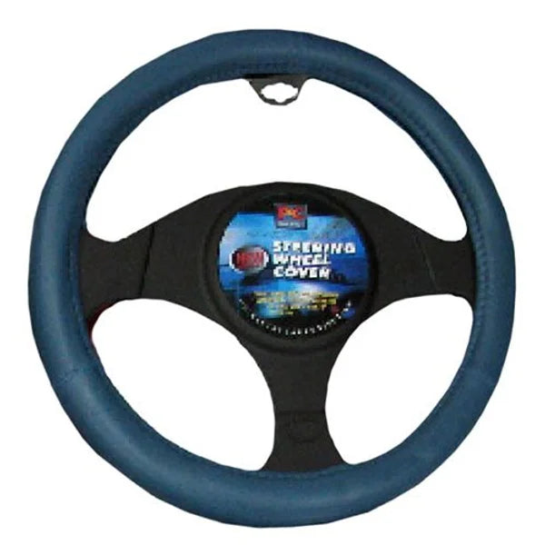 Steering Wheel Cover 38cm Smooth Leather Look Blue - PC Procovers