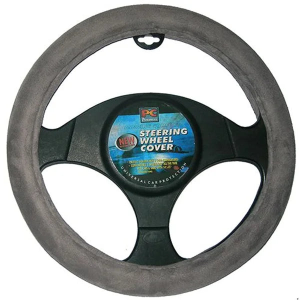 Steering Wheel Cover 38cm Suede Feel With Memory Sponge Grey - PC Procovers