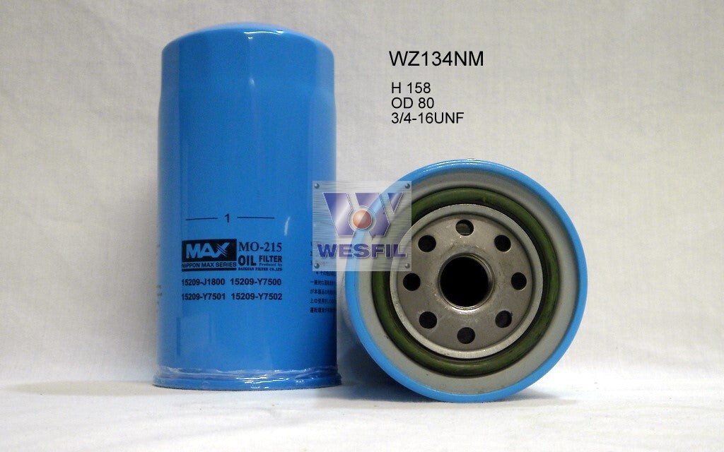 Oil Filter Z134 Fits Nissan WZ134NM - Wesfil