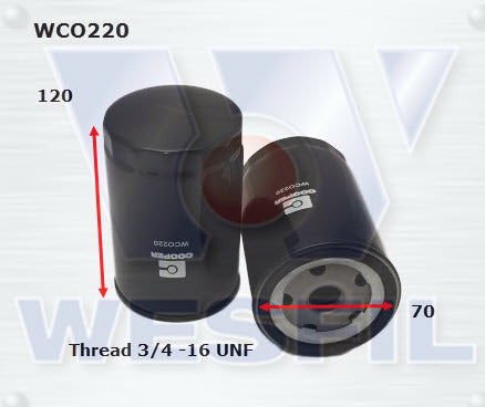 Oil Filter Fits LDV WCO220 - Wesfil