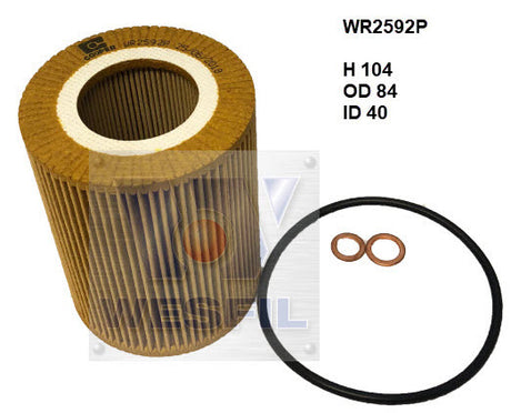 Oil Filter R2592P Fits BMW WR2592P - Wesfil