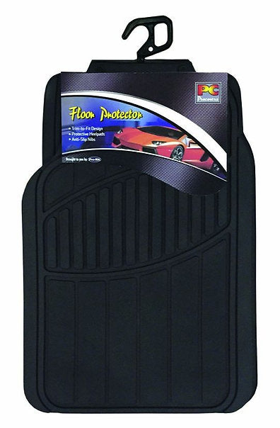 4 Piece Black Rubber Mat Set Odourless Rubber - PC Procovers