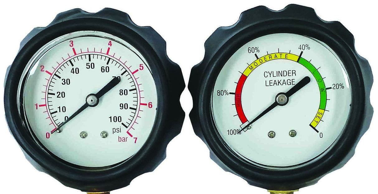 4 Piece Petrol Engine Cylinder Leak Detector 100PSI Gauges - PKTool