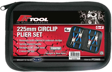 4 Pieces 225mm Circlip Plier Set Spring Loaded Handle - PKTool | Universal Auto Spares