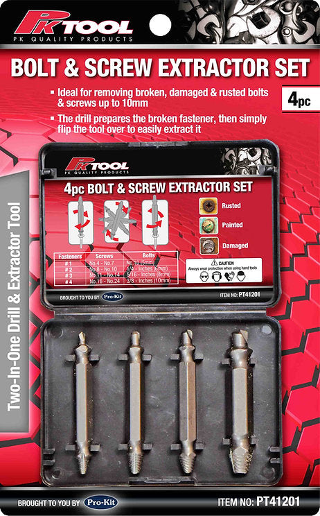 4 Pieces Bolt & Screw Extractor Set - PKTool