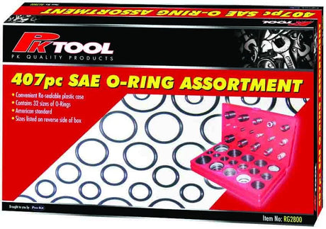 407 Piece SAE O-Ring Assortment - PKTool | Universal Auto Spares