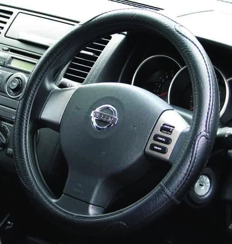 Steering Wheel Cover 40cm Rough Leather Look Black - PC Procovers