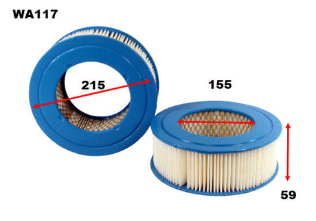 Air Filter A117 Fits Leyland/Morris WA117 - Wesfil