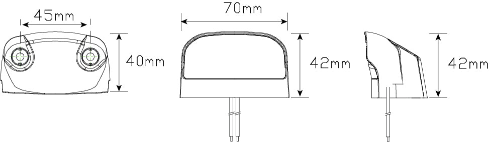 41 Series Licence Lamp 12-24 Volt Blister 23cm Cable - LED AutoLamps