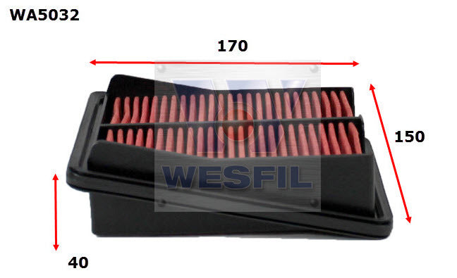 Air Filter A1560 Fits Honda WA5032 - Wesfil