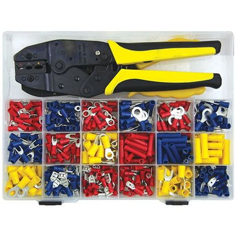 450 Pieces Mixed Terminals Kit With Ratchet Crimping Plier & Wire Stripper - ProKit | Universal Auto Spares