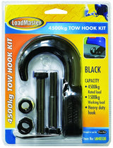 4500kg Tow Hook Kit Chrome & Black, Bullbar & Chassis Mount - LoadMaster | Universal Auto Spares