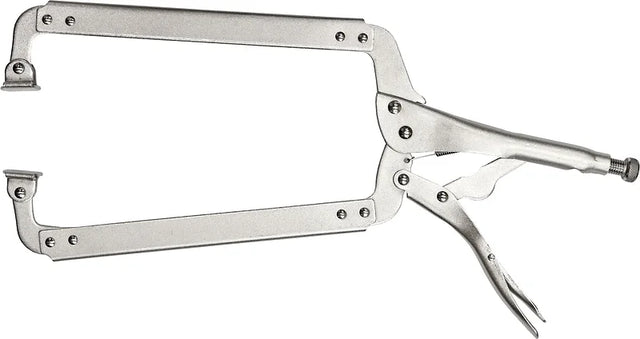 450mm Locking C-Clamp Welders Plier With Wide-Open Jaws & Swivel Pads - PKTool