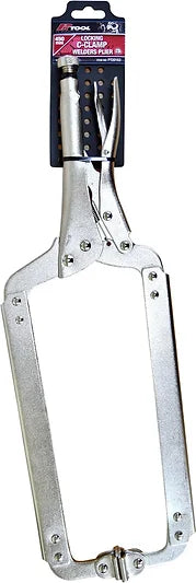 450mm Locking C-Clamp Welders Plier With Wide-Open Jaws & Swivel Pads - PKTool
