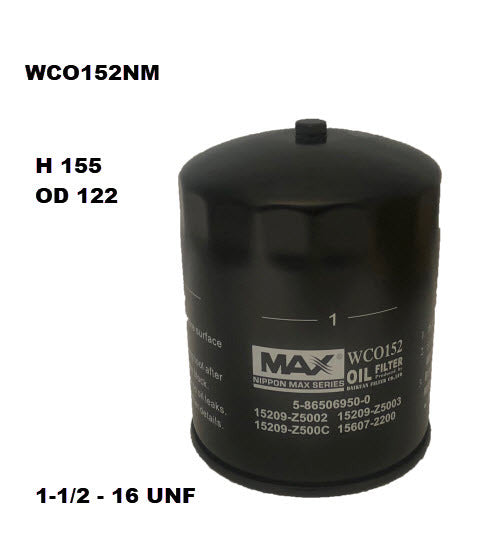 Oil Filter Z955 Fits Hino/Nissan WCO152NM - Wesfil