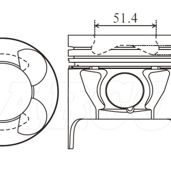 Piston & Pin Set ISUZU 4JX1 DTI 4DP2079-STD - NASON