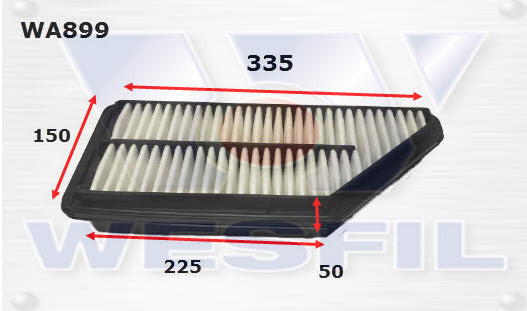 Air Filter A1261 Fits Honda WA899 - Wesfil