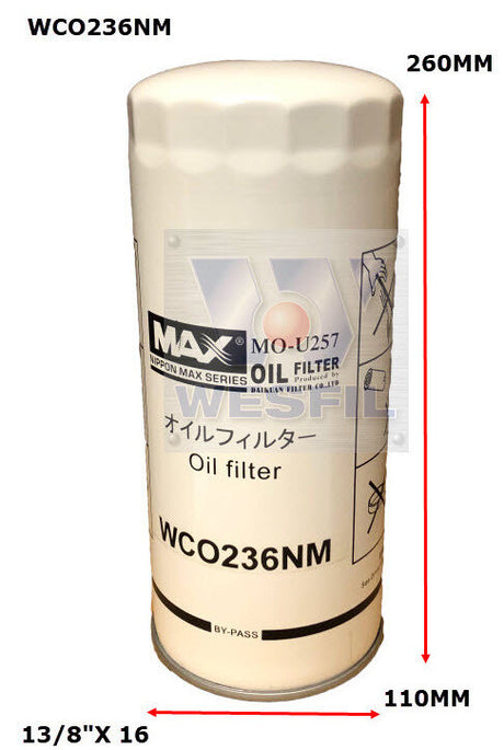 Oil Filter Z878 Fits Nissan WCO236NM - Wesfil