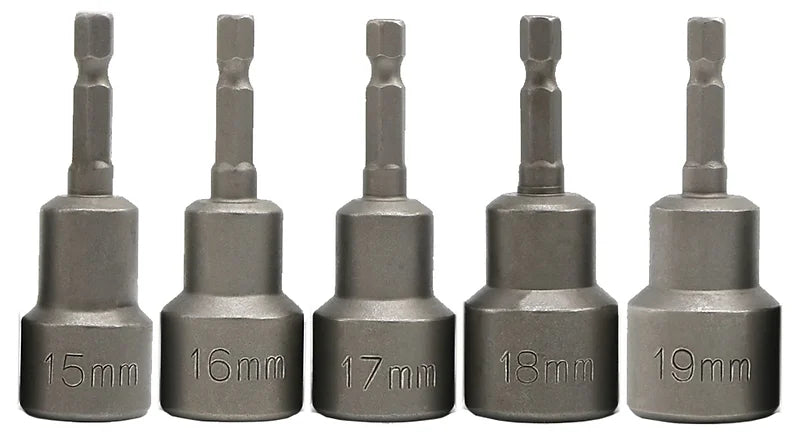 5 Pieces Magnetic 1/4" DR Socket/ Drill Nut Driver Set - PKTool